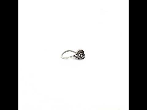 PurpleLuck Alia Oxidized Silver Nose Pin. Traditional minimal Indian Nose Jewelry