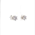 PurpleLuck Kylie Silver Solitaire Earrings. Perfect elegant studs for women and girls for office and everyday wear