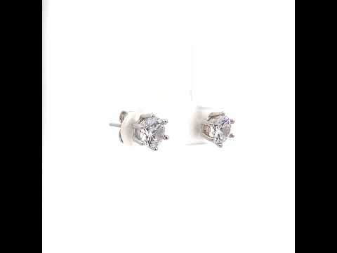 PurpleLuck Kylie Silver Solitaire Earrings. Perfect elegant studs for women and girls for office and everyday wear