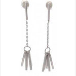 PurpleLuck Lara Silver Drop Earrings. Sterling Silver dangle drop earrings in modern design for Women and girls