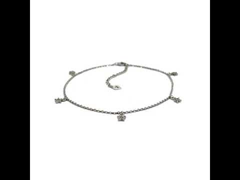 PurpleLuck Nithya 925 Silver Anklet. Star charm anklet with adjustable chain for women and girls. Ideal gift for girlfriend and wife