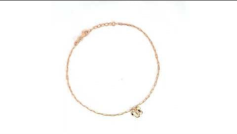 PurpleLuck Rose Gold Delicate Daisy Anklet. Sterling silver daily wear anklet wit floral design