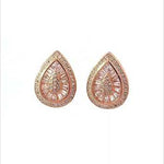 PurpleLuck Dahyun Rose Gold Drop Shape Earrings. Sterling Silver Festive wear, Elegant studs for Women. Perfect Gift for Girls