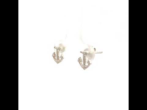 PurpleLuck Susan Silver Anchor Earrings