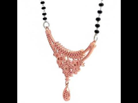 PurpleLuck Aavriti Rose Gold Mangalsutra. Sterling Silver jewellery for women and gift for wife