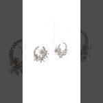 Purpleluck 925 Silver Floral Wreath Earrings for women in floral design and festive wear