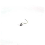 PurpleLuck Raashi Oxidised Silver Nose Pin. Sterling Silver dainty design for girls and women