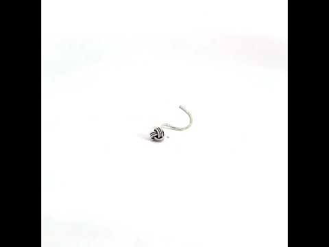 PurpleLuck Raashi Oxidised Silver Nose Pin. Sterling Silver dainty design for girls and women