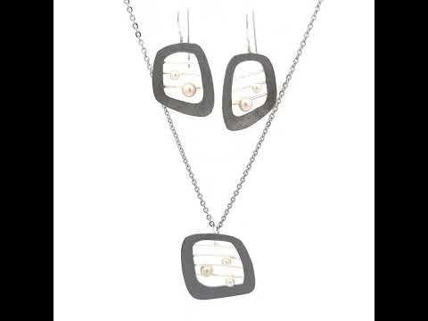 PurpleLuck Caterina Silver Italian Pendant Set. Sterling Silver elegant design set for festive wear