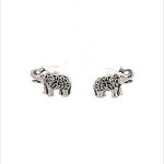 PurpleLuck Elephant Charm Oxidized Silver Earrings for Women, festive wear. Indian traditional studs