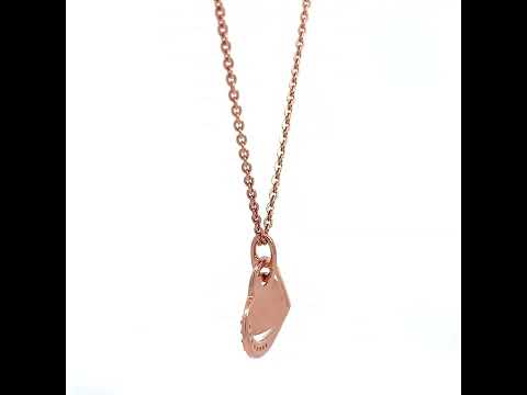 PurpleLuck Heart Of Glass Rose Gold Pendant. Sterling Silver minimal heart shape pendant with adjustable chain for Valentines and anniversary gift for girlfriend and wife