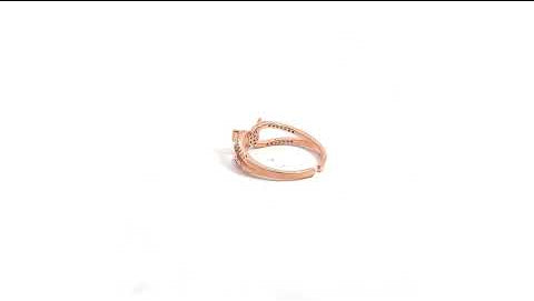 PurpleLuck Rose Gold Winged Sparkle Ring Sterling Silver elegant design ring