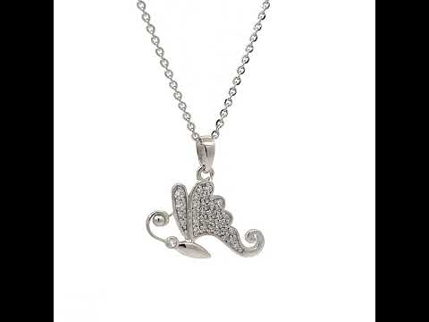 PurpleLuck Monarch 925 Silver Butterfly Pendant for gifting to girlfriend  and wife with adjustable chain
