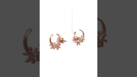 PurpleLuck 925 Silver  Floral Wreath Earrings. Gift for girlfirend and wife