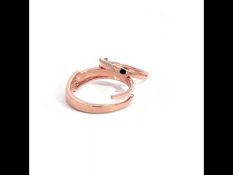 PurpleLuck Valentine 925 Silver Couple Rings for Valentines day and anniversary gift for couples in rose gold. Adjustable ring for romantic gift