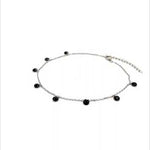 PurpleLuck Kaira 925 Silver Black Queen Anklet. Classy black bead anklet for daily wear with adjustable chain.