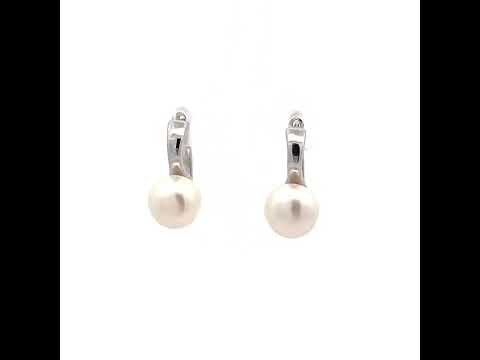 PurpleLuck Emilia Silver Pearl Earrings Ideal gift for women  and girls or Valentine day and Birthday 