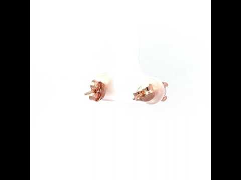 Purpleluck Rose Gold Francia Earrings. Sterling Silver Solitaire Studs for women and girls everyday wear
