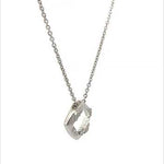 PurpleLuck Torque Silver Pendant Necklace- Sterling Silver elegant and modern office wear pendant for women and girls