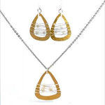 PurpleLuck Bellucci Gold Italian Pendant Set .Delicate pearl jewellery set Ideal for gifting for wife, sister and girlfriend