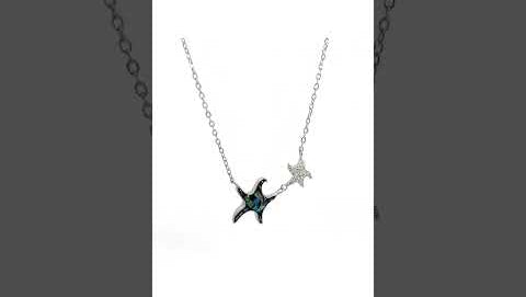 PurpleLuck Enchanted Starfish 925 Silver Necklace dainty necklace for women