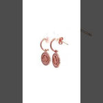PurpleLuck Aphrodite  925 Silver Coin Earrings in Rose Gold plating for women