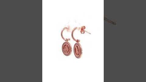 PurpleLuck Aphrodite  925 Silver Coin Earrings in Rose Gold plating for women