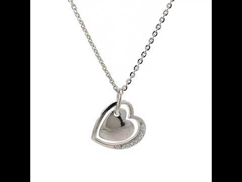 PurpleLuck Heart Of Glass Silver Pendant. Sterling Silver charming romantic gift for girlfriend.