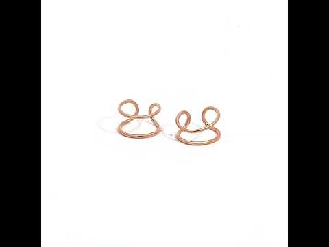 PurpleLuck Allison  Rose Gold Ear Cuffs. Sterling silver trendy and modern design for women and girls