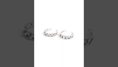 PurpleLuck 925 Silver Chain Toe Rings for women open toe ring for everyday wear 