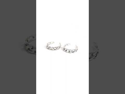 PurpleLuck Silver Chain Toe Rings