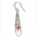 Purpleluck Rose Gold and Silver Teardrop Earrings