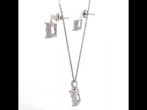Purpleluck Radiant Solitaire 925 Silver Pendant Set trendy and minimal pendant set. Romantic gift for women