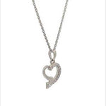 PurpleLuck Pageant 925 Silver Heart Necklace. Romantic gift for girlfriend and wife. Dainty daily wear pendant