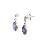 PurpleLuck Aurora 925 Silver Earrings. Gradient Charm Gift for Her 