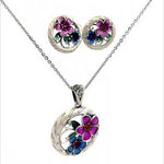 PurpleLuck Rose 999 Silver Pendant Set. Sophisticated pendant and earrings for women and girls . Rakshabandhan Gift for sister. Gift for Valentine