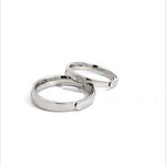 PurpleLuck Krystal Roman Numeral Silver Couple Rings Gift for Him and Her modern and adjustable design