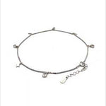PurpleLuck Claire Silver Charm Anklet. Sterling Silver Anklet for gift for wife and girlfriend, traditional wear jewelry