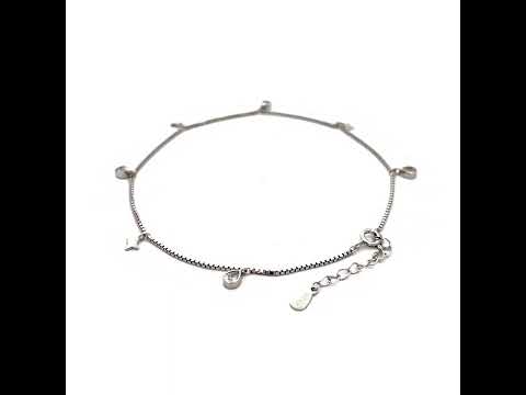 PurpleLuck Claire Silver Charm Anklet