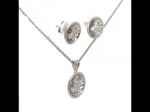 PurpleLuck Adriana Silver Pendant Set 