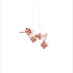 PurpleLuck Shirley Rose Gold Earrings. Sterling Silver trendy small earrings for women and girls