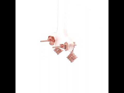 PurpleLuck Shirley Rose Gold Earrings. Sterling Silver trendy small earrings for women and girls