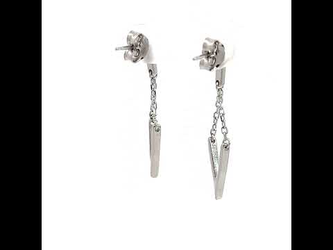 PurpleLuck Chevron 925 Silver earrings. Valentine gift for women and girls