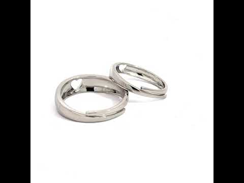 PurpleLuck Heartthrob 925 Silver Couple Bands with heart design. Adjustable designer rings for Couples