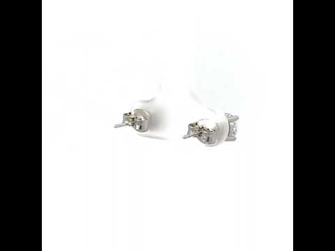 PurpleLuck Francia Silver  Earrings. 925 Silver Solitaire Studs for girls and women