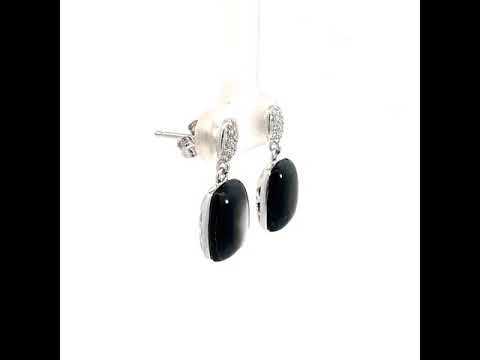 Purpleluck 925 Silver Midnight Sparkle Earrings. 