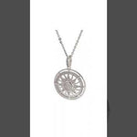 PurpleLuck Sunburst Diamond 925 Silver Pendant. Women and girls' dainty sun pendant. Gift for girlfriend 