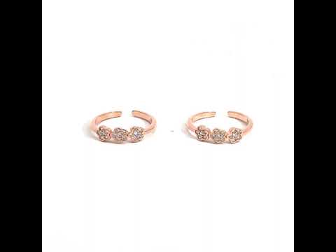 Purpleluck Mini Flora 925 Silver Toe Rings Gift for women. Daily wear Indian traditional jewellery