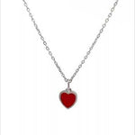 PurpleLuck Valentine Silver Red Heart Pendant. Perfect Valentines day gift for Girlfriend and wife.