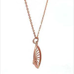 PurpleLuck Jisoo Rose Gold Pendant. Sterling Silver trendy sophisticated jewelry with adjustable chain for gifting for girlfriend
